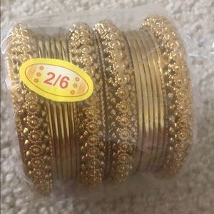 Indian gold plated bangle bracelet set